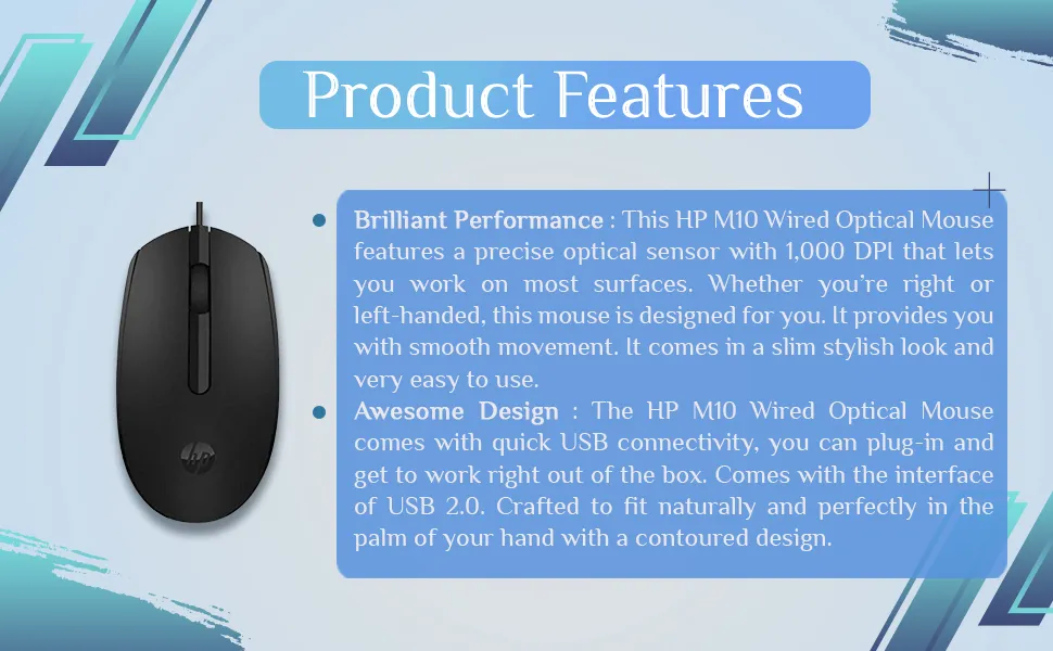 HP M10 Wired Mouse overview 3