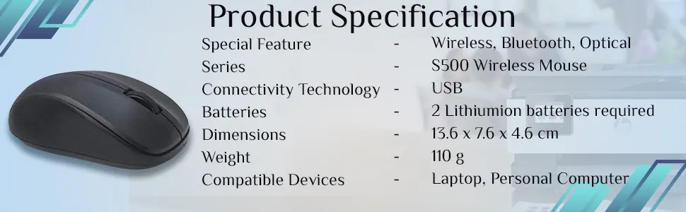 HP S500 Wireless Mouse overview 3