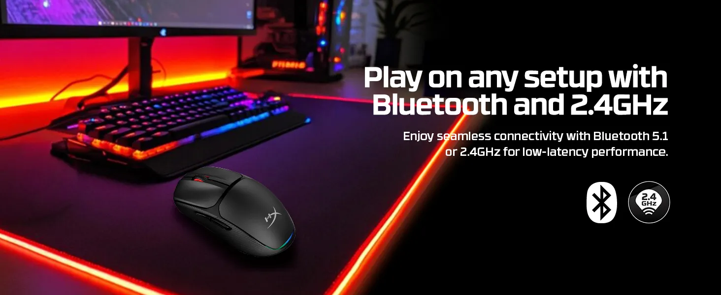 HyperX Pulsefire Fuse Wireless Gaming Mouse Black (A1KY6AA) overview 2