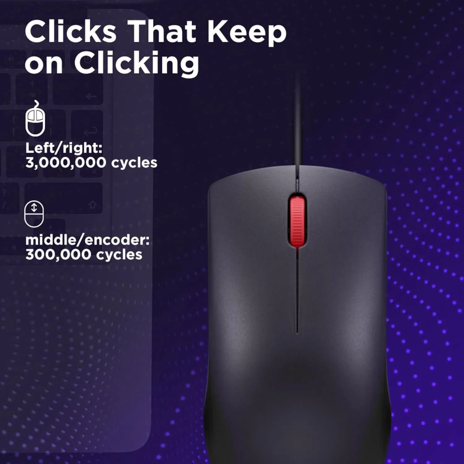 Lenovo 120 Wired Plug & Play USB Mouse overview 2
