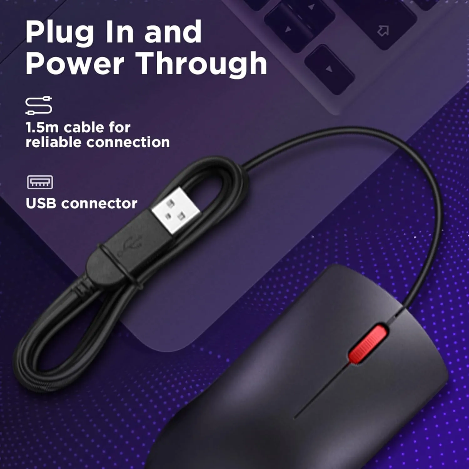 Lenovo 120 Wired Plug & Play USB Mouse overview 4