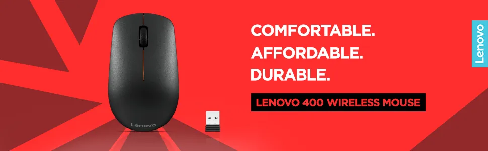 Lenovo 400 Wireless 1200DPI Optical Sensor Mouse overview 1
