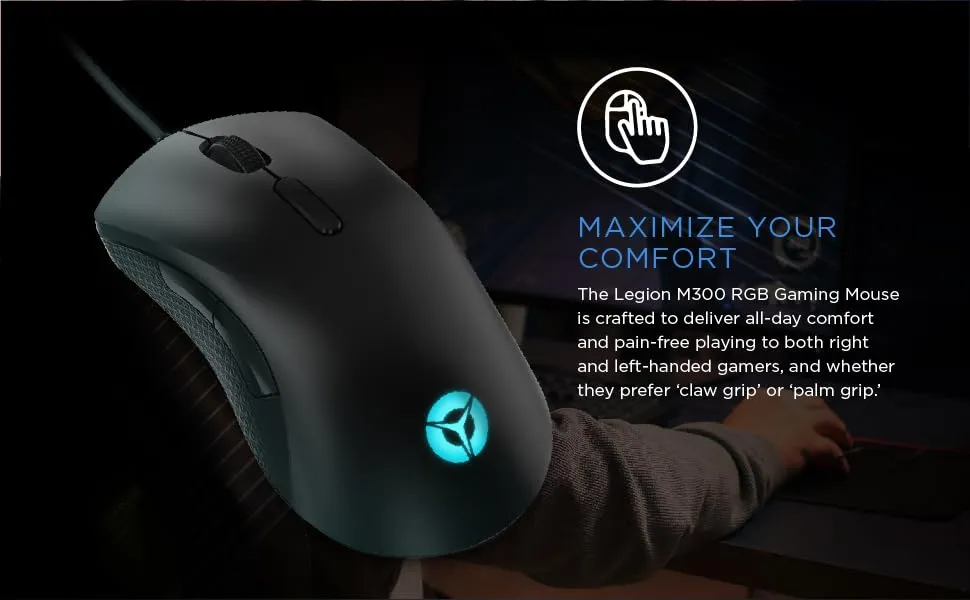 Lenovo Legion M300 RGB USB Gaming Mouse (Black) overview 2