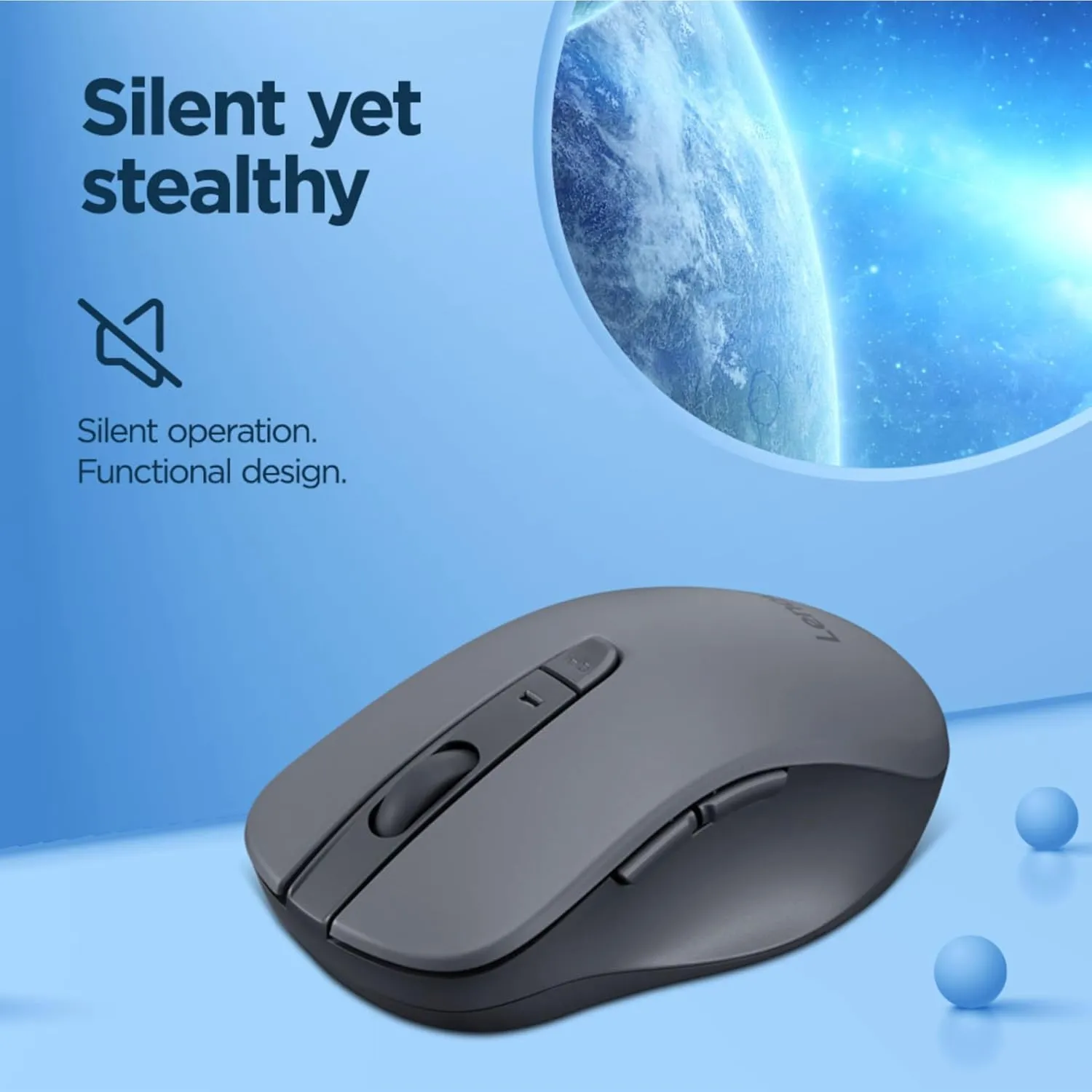 Lenovo WL310 Bluetooth Silent Wireless Mouse (Grey) overview 2