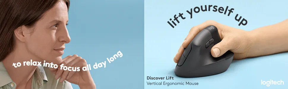 Logitech Lift Vertical Wireless Mouse (Graphite) overview 1