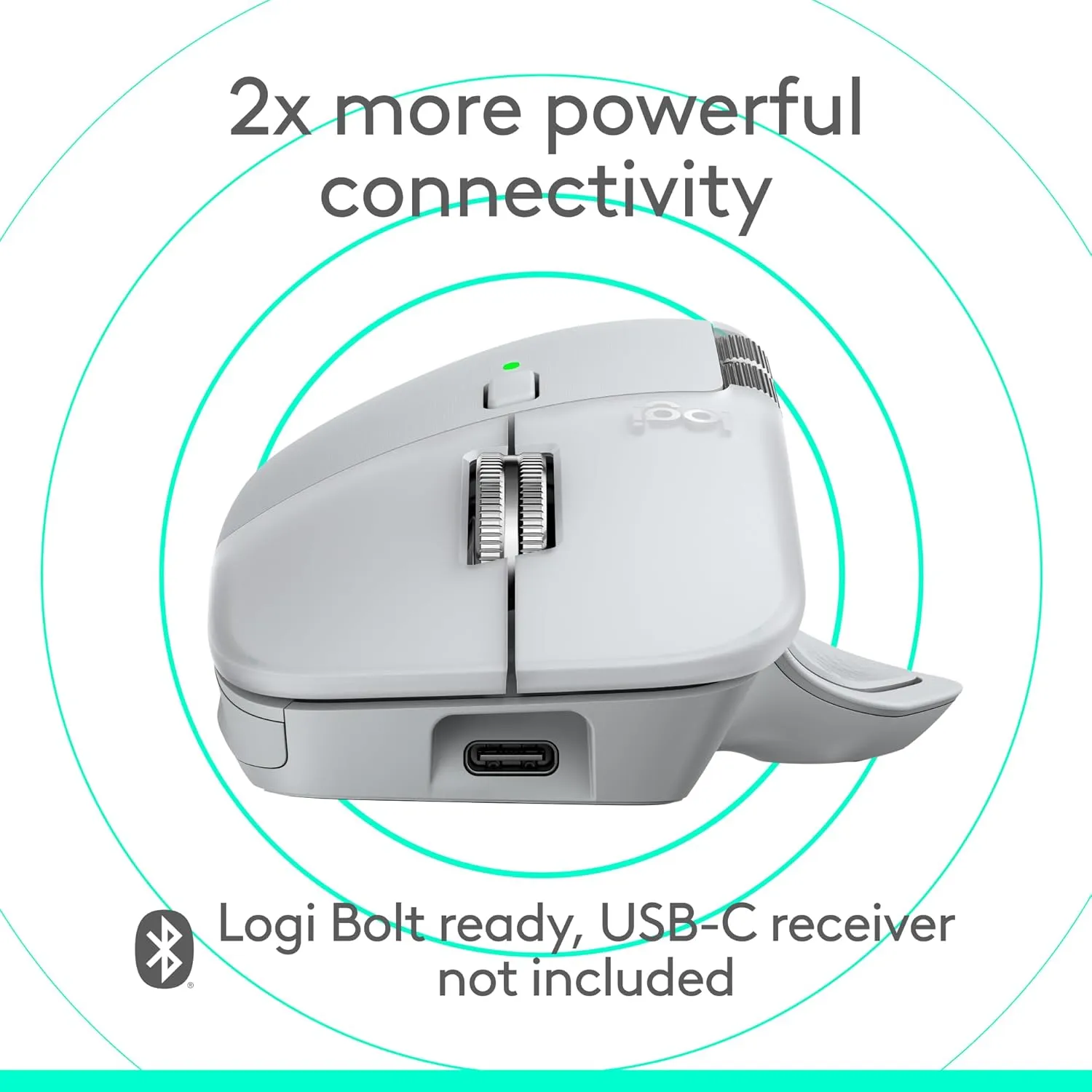 Logitech MX Master 4 for Mac Ergonomic Bluetooth Mouse (White Silver) overview 4