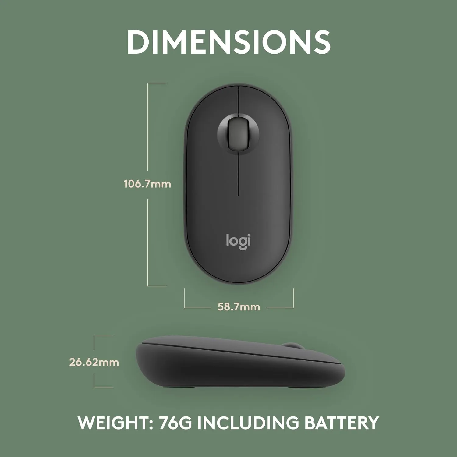 Logitech Pebble Mouse 2 M350s Slim Bluetooth Wireless Mouse (Tonal Graphite) overview 12