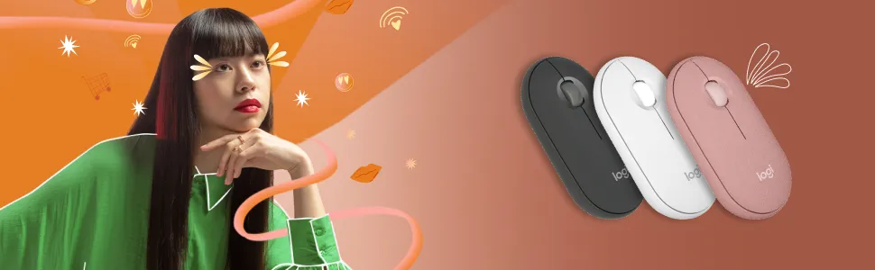Logitech Pebble Mouse 2 M350s Slim Bluetooth Wireless Mouse (Tonal Rose) overview 1