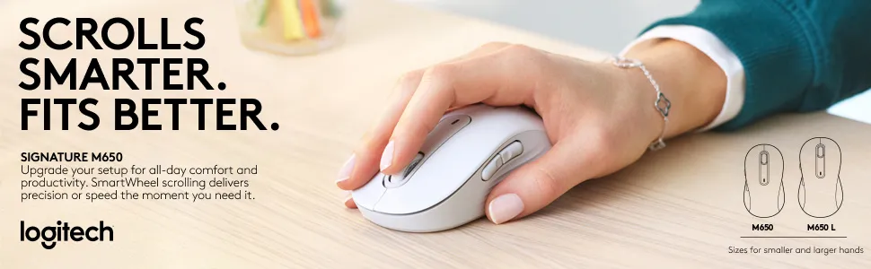 Logitech Signature M650 Wireless Mouse (Rose) overview 1