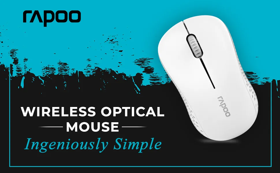 RAPOO M20 Wireless Mouse, 2.4 GHz with USB Nano Receiver, Optical Tracking, Ambidextrous, PC/Mac/Laptop - Black overview 1
