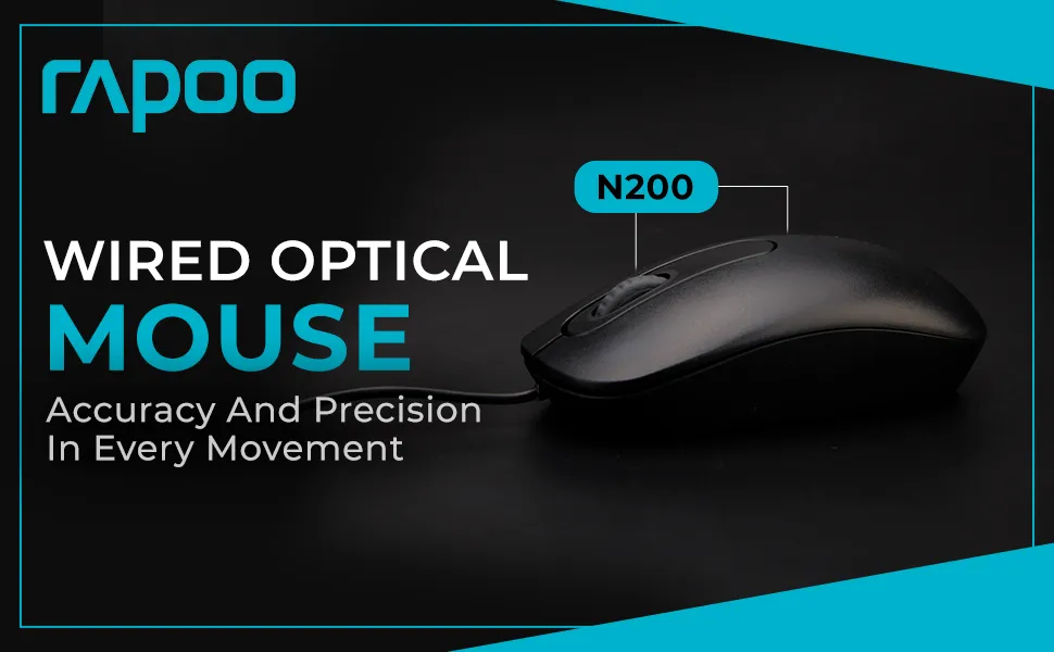 RAPOO N200 Wired Optical Mouse overview 1