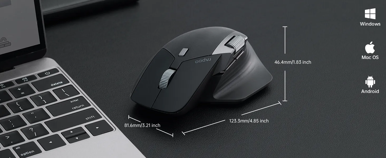 Rapoo MT760L Wireless Bluetooth Mouse (Matte Black) overview 10