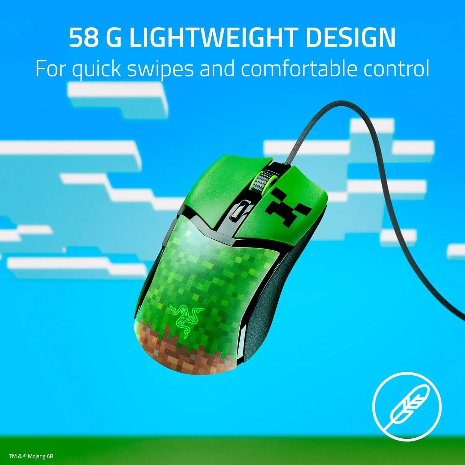 Razer Cobra Wired Gaming Mouse Minecraft Edition (RZ01-04650200-R3M1) overview 2