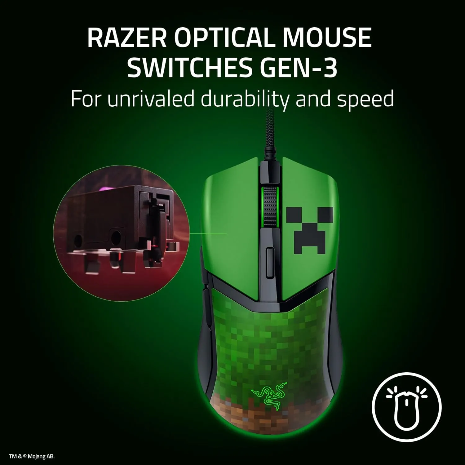 Razer Cobra Wired Gaming Mouse Minecraft Edition (RZ01-04650200-R3M1) overview 3