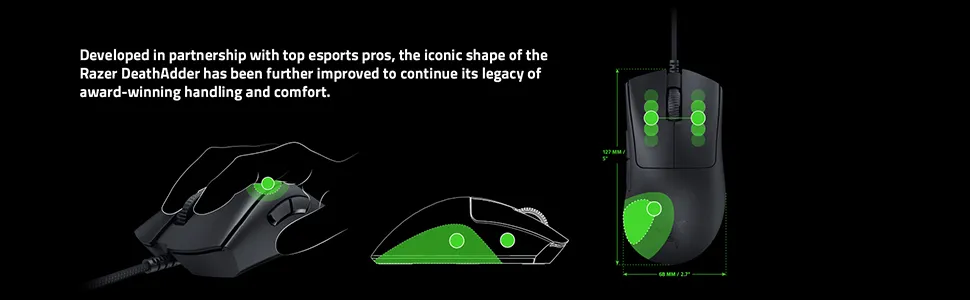 Razer DeathAdder V3 Ultra Light weight Ergonomic Esports Gaming Mouse overview 2