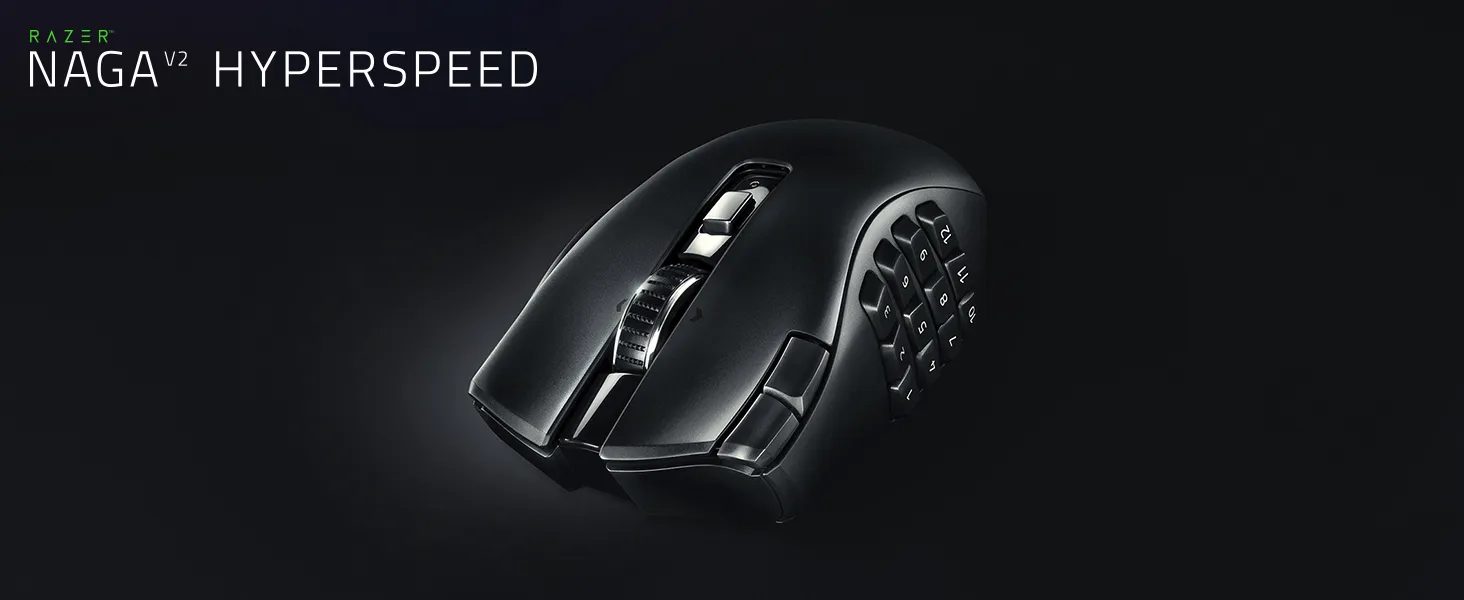 Razer Naga V2 Hyperspeed Wireless Gaming MMO Mouse overview 1