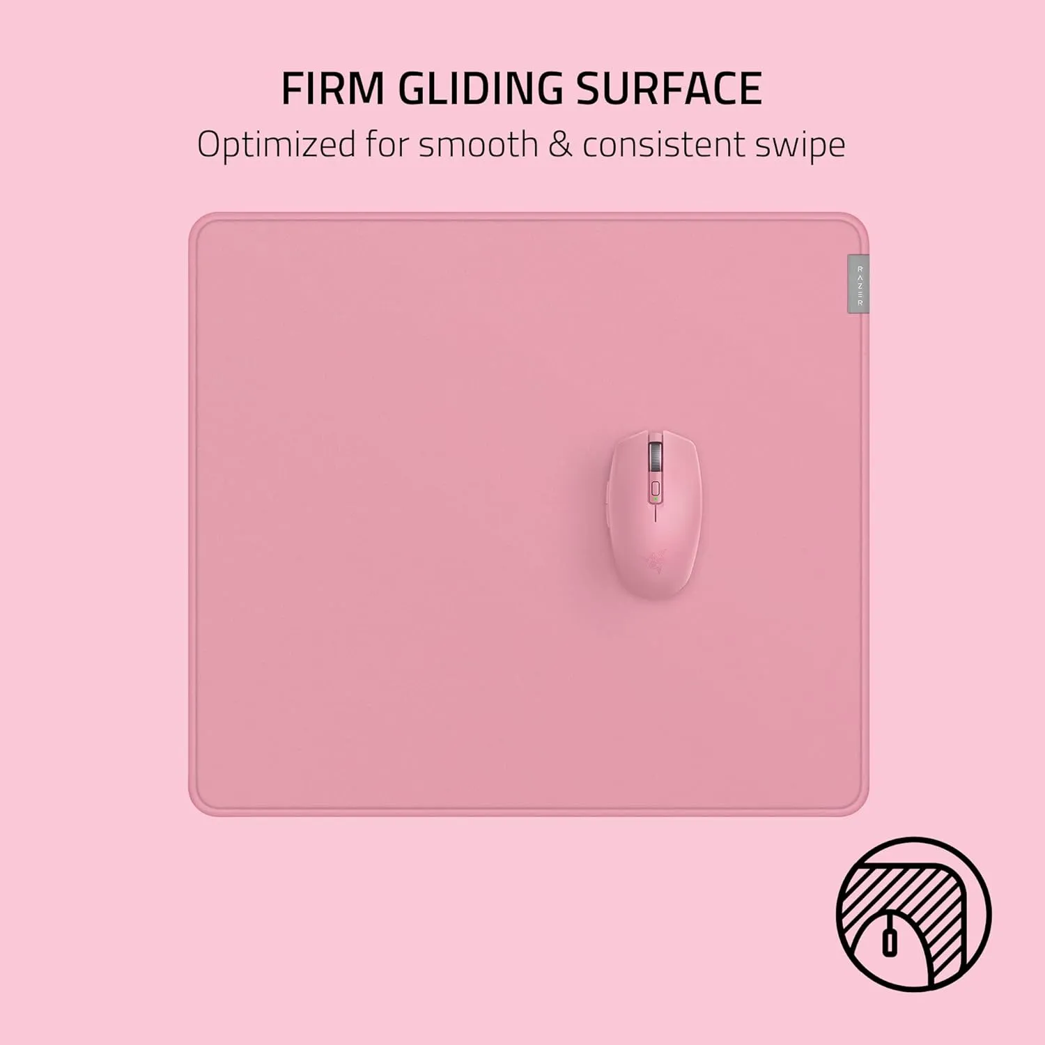 Razer Strider Hybrid Mouse Mat with a Soft Base and Smooth Glide - Large (Quartz Pink) overview 1