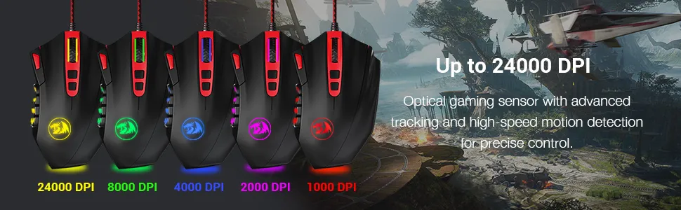 Redragon PERDICTION M901 K-2 RGB Wired PC Gaming Mouse with Weights overview 2