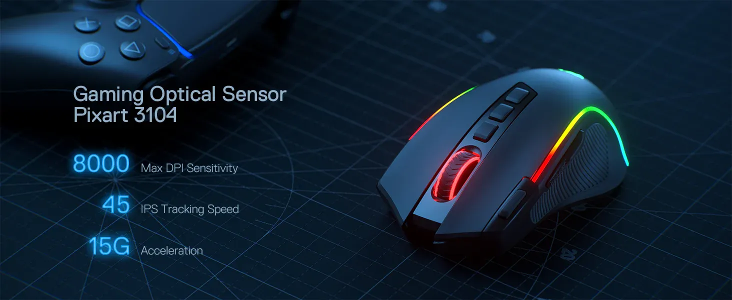 Redragon Predator M612 Pro RGB Wireless Mouse overview 2