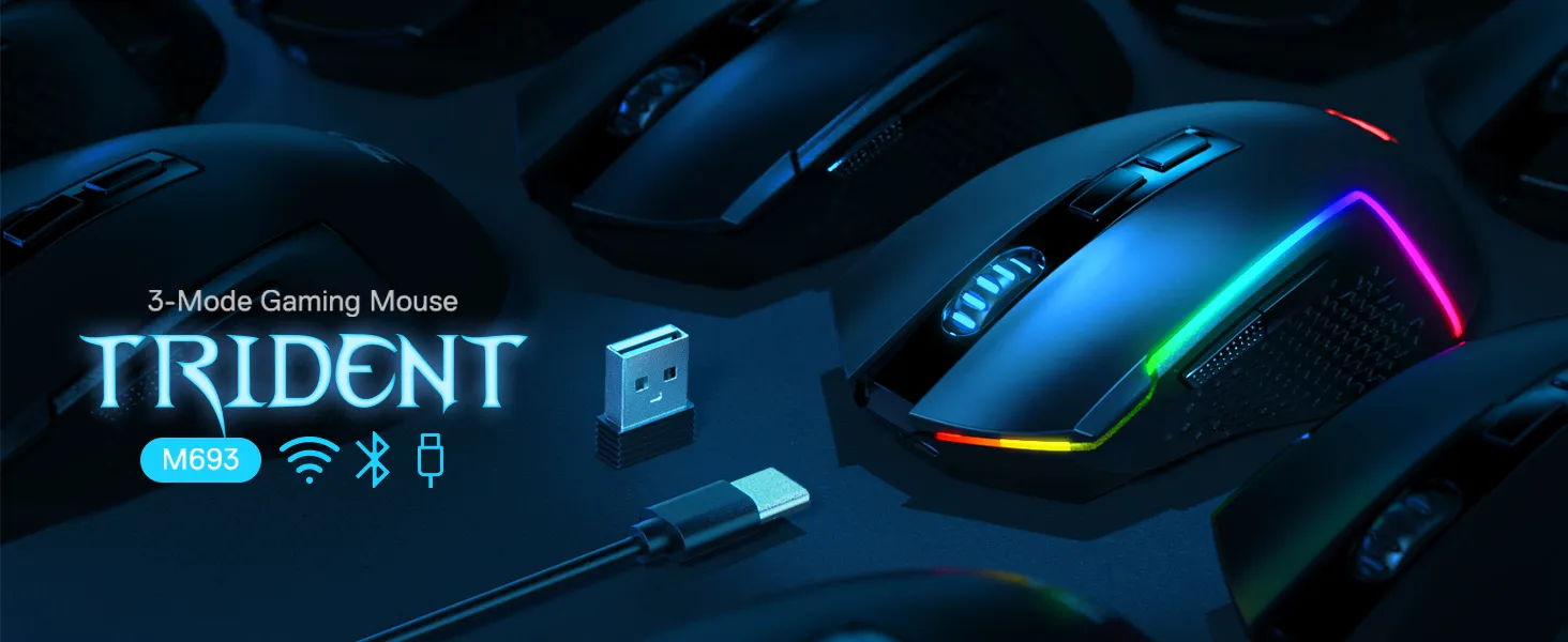 Redragon Trident Pro M693 Wireless Gaming Mouse overview 1