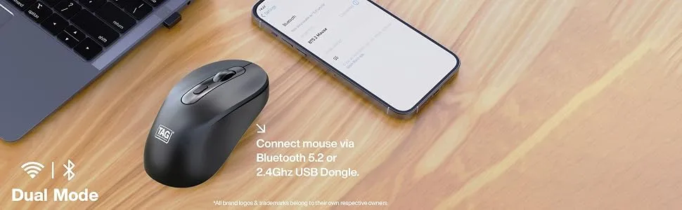 TAG WM900 Dual Mode Wireless Mouse (Black) overview 2