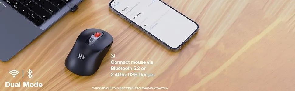 TAG WM900 Dual Mode Wireless Mouse (Black/RED) overview 2