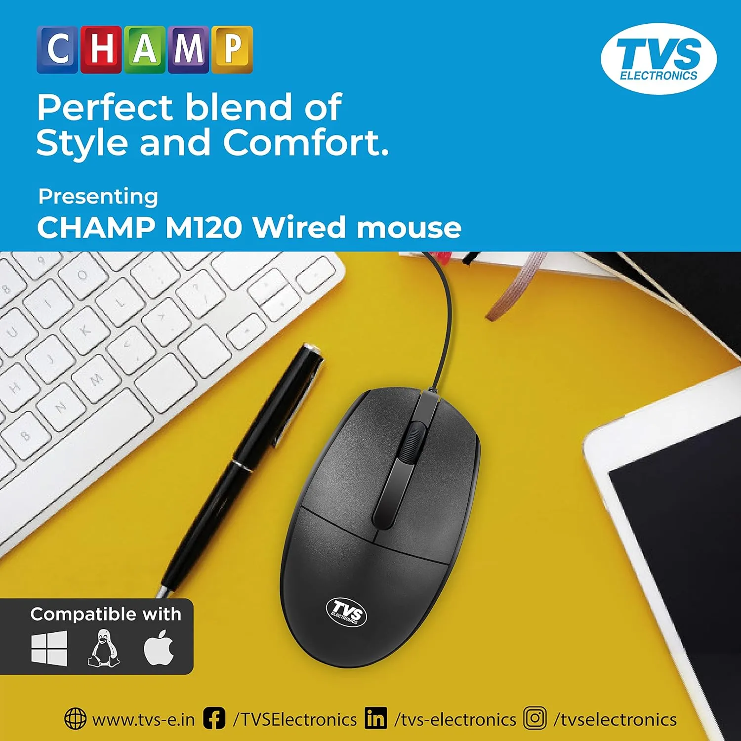 TVS Champ M120 Wired Optical Mouse overview 1