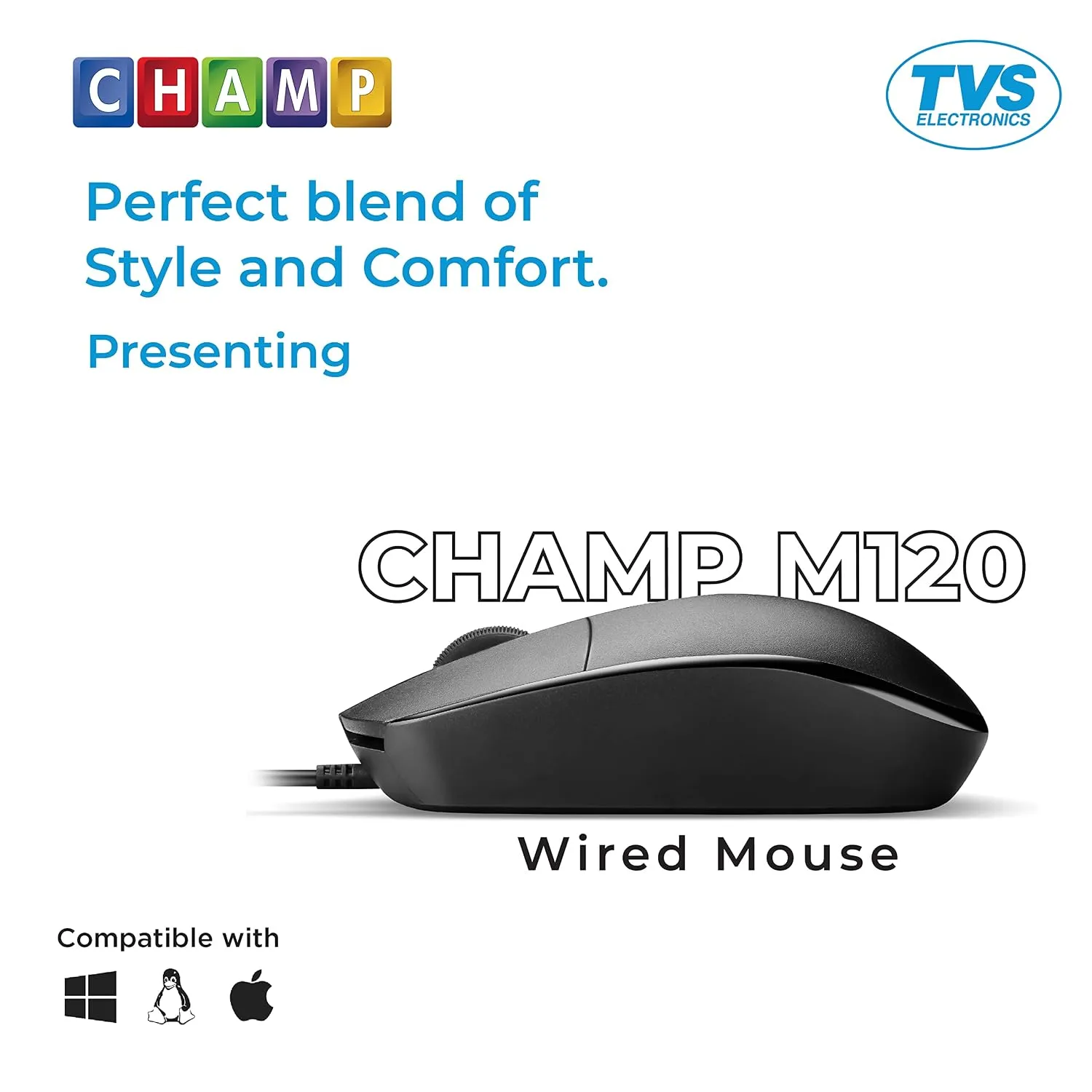 TVS Champ M120 Wired Optical Mouse overview 2