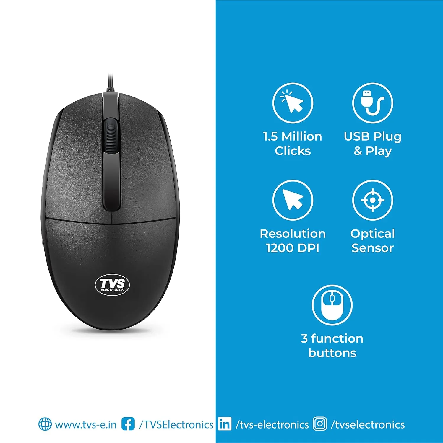 TVS Champ M120 Wired Optical Mouse overview 3
