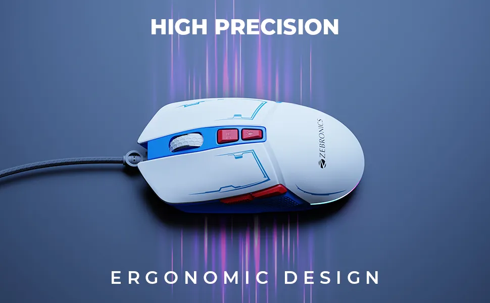 ZEBRONICS Astro Premium Gaming Mouse with Upto 7200 DPI, 7 Buttons, Braided Cable, High Resolution Sensor, Windows Software with RGB LED Light Modes overview 3