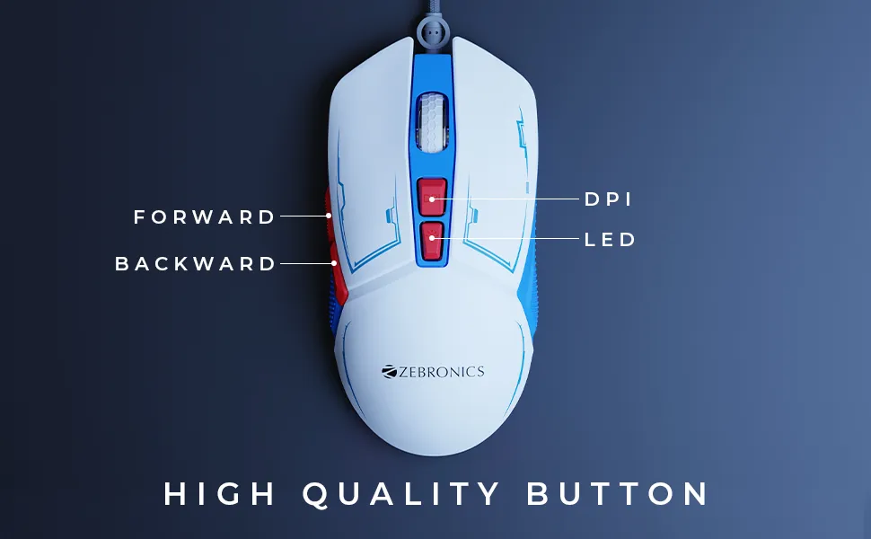 ZEBRONICS Astro Premium Gaming Mouse with Upto 7200 DPI, 7 Buttons, Braided Cable, High Resolution Sensor, Windows Software with RGB LED Light Modes overview 4