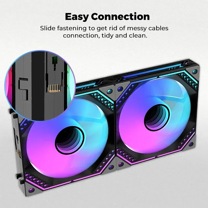 ALSEYE MIRROR III 120mm 3in1 Interlocking Case Fan Kit (White) overview 2
