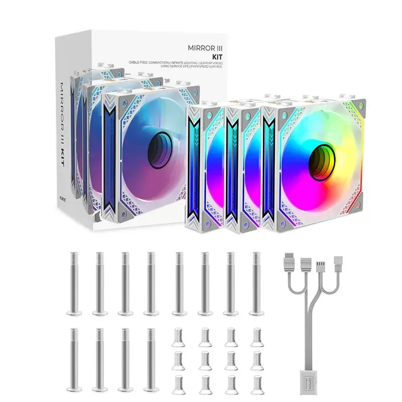 ALSEYE MIRROR III 120mm 3in1 Interlocking Case Fan Kit (White) overview 4