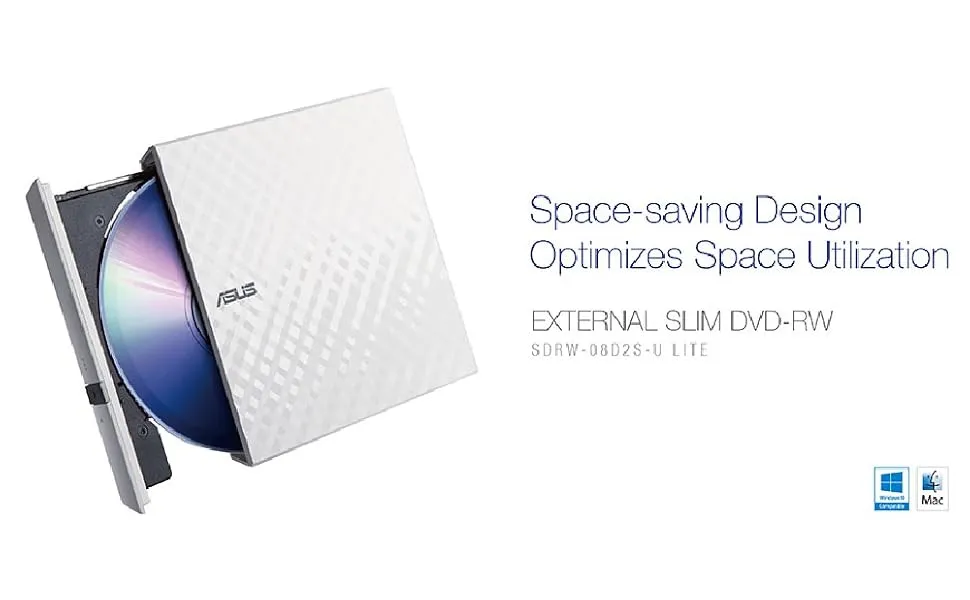 ASUS External Slim DVD-RW (SDRW-08D2S-U LITE) overview 3