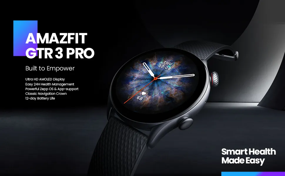 Amazfit GTR 3 Pro Smart Watch Leather brown overview 1