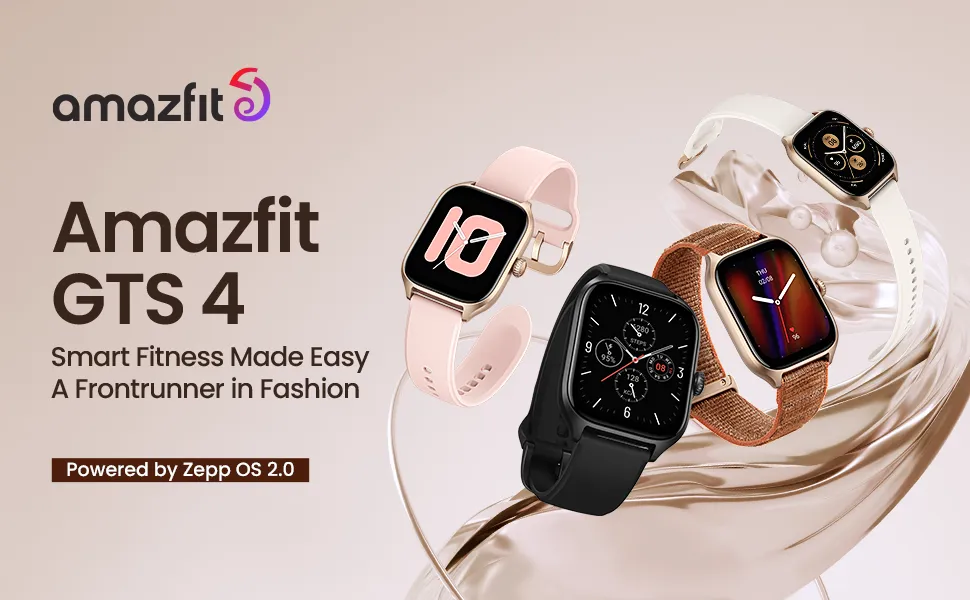 Amazfit GTS 4 Smart Watch Misty White overview 1