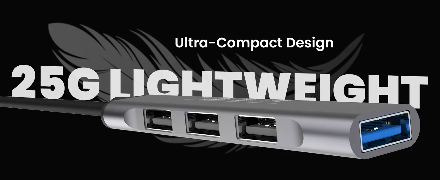 Amkette 4 Port Hybrid USB 3.0 Hub Type C+A - (Grey) overview 3