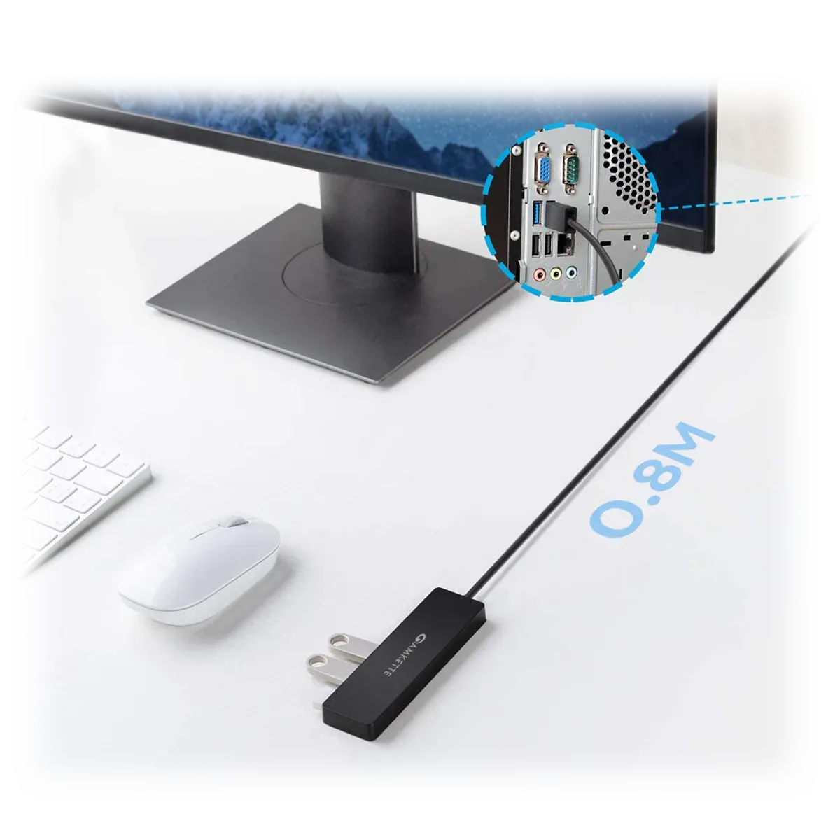 Amkette 4 Port Superspeed USB Hub 3.0 for PC & Laptops (Black) overview 3