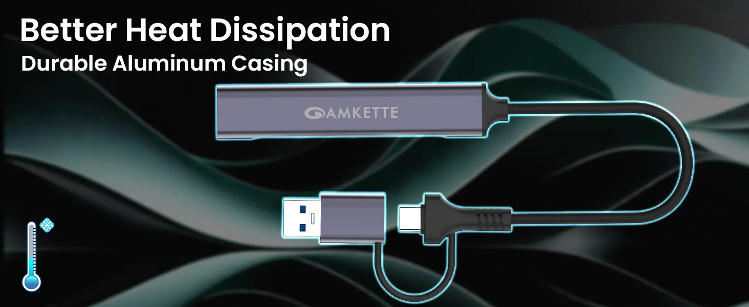Amkette Type A+C 5 in 1 USB 3.0 Hub - (Grey) overview 5