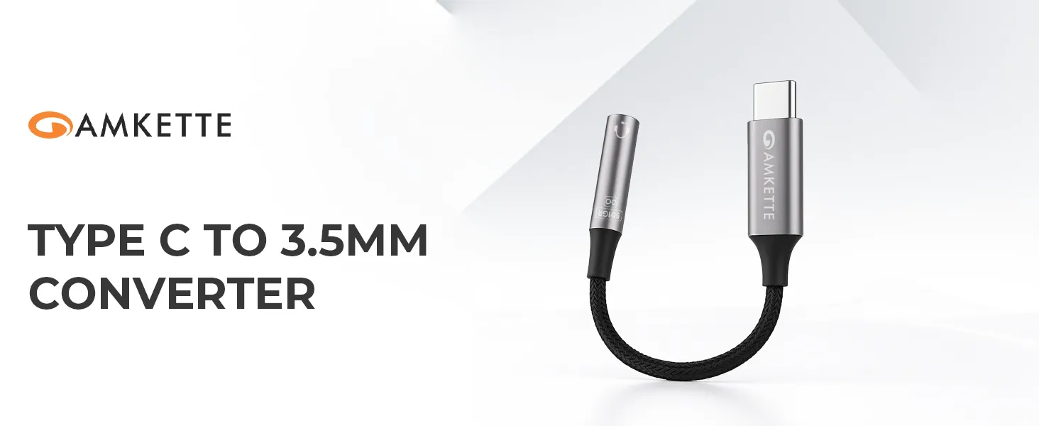 Amkette Type C to 3.5mm Audio Jack Connectorr - (Grey) overview 1