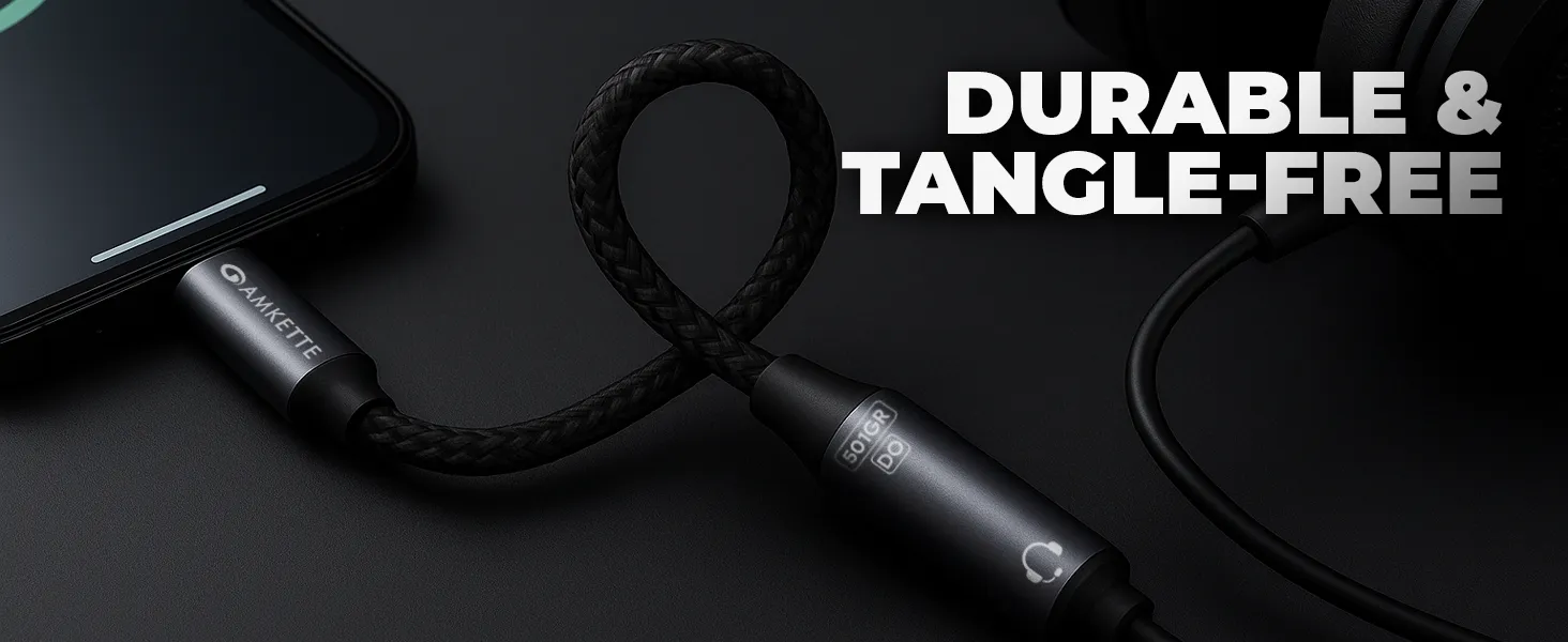 Amkette Type C to 3.5mm Audio Jack Connectorr - (Grey) overview 3