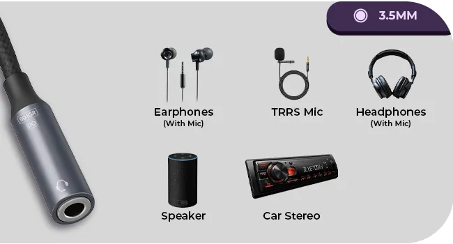 Amkette Type C to 3.5mm Audio Jack Connectorr - (Grey) overview 5