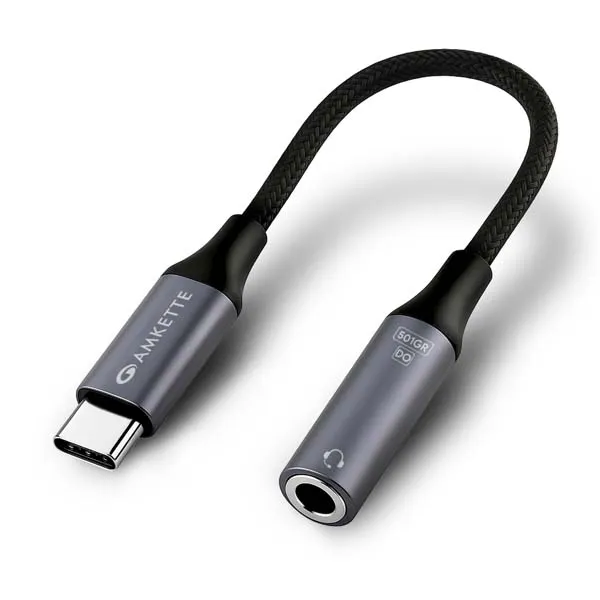 Amkette Type C to 3.5mm Audio Jack Connectorr - (Grey)