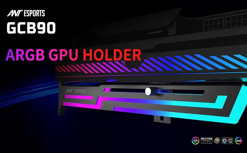 Ant Esports GCB90 ARGB Graphics Card Holder – Black overview 1