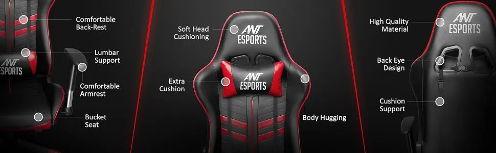 Ant Esports GameX Delta (Red-Black) overview 3