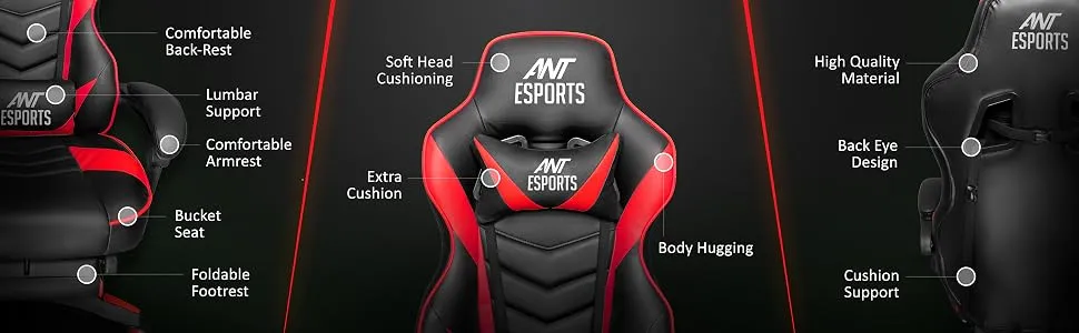 Ant Esports GameX Royale (Red-Black) overview 3