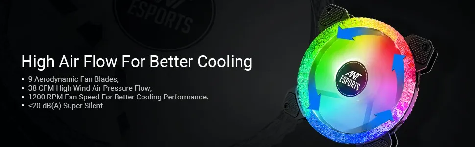 Ant Esports Royaleflow 120 Auto RGB V2 Cabinet Fan (Single Pack) overview 2