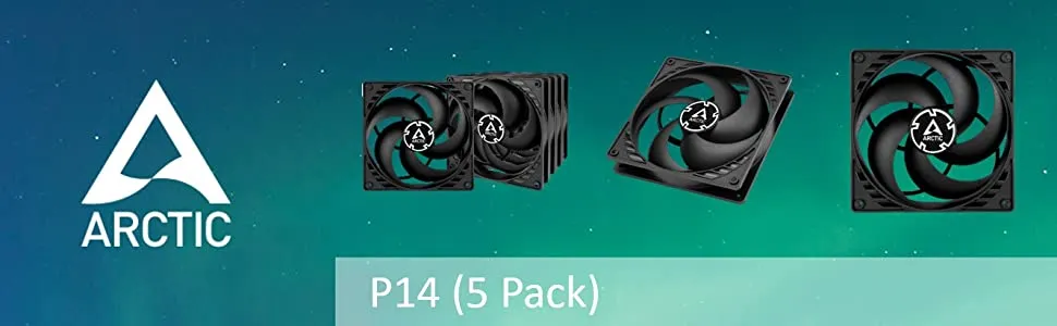 Arctic P14 Five Pack 140mm Cabinet Fan overview 1