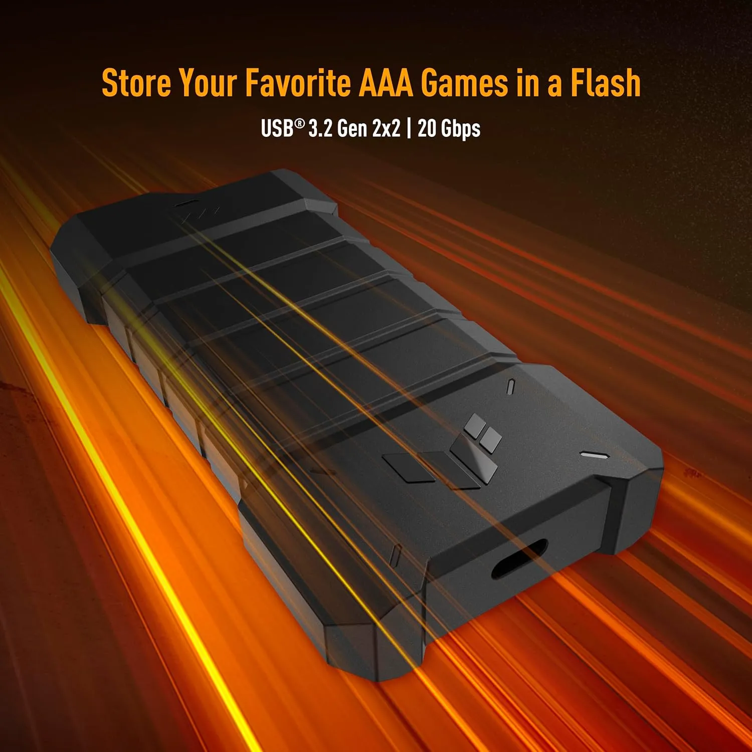 Asus TUF Gaming A2 USB-C 3.2 Gen 2×2 SSD Enclosure overview 1