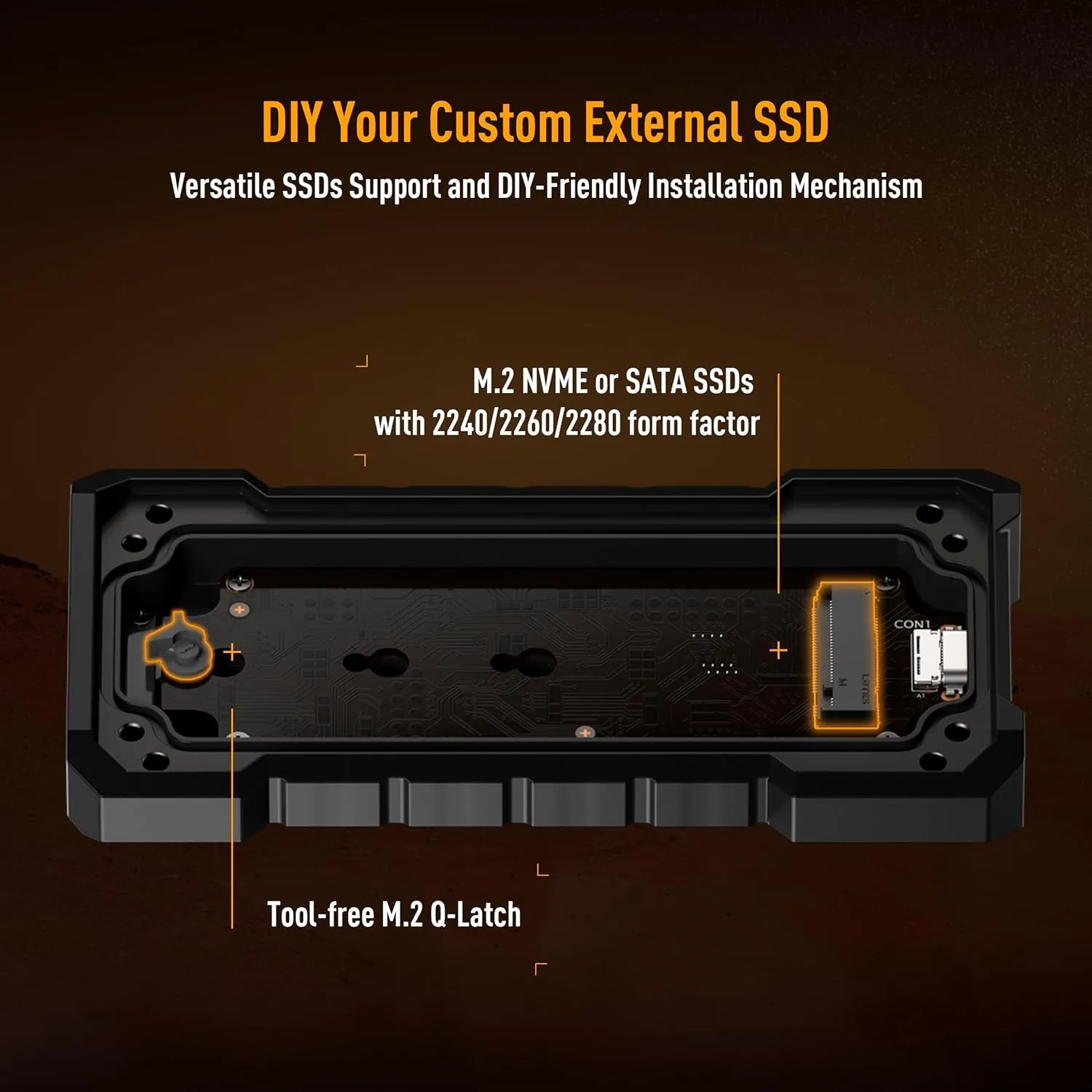 Asus TUF Gaming A2 USB-C 3.2 Gen 2×2 SSD Enclosure overview 2